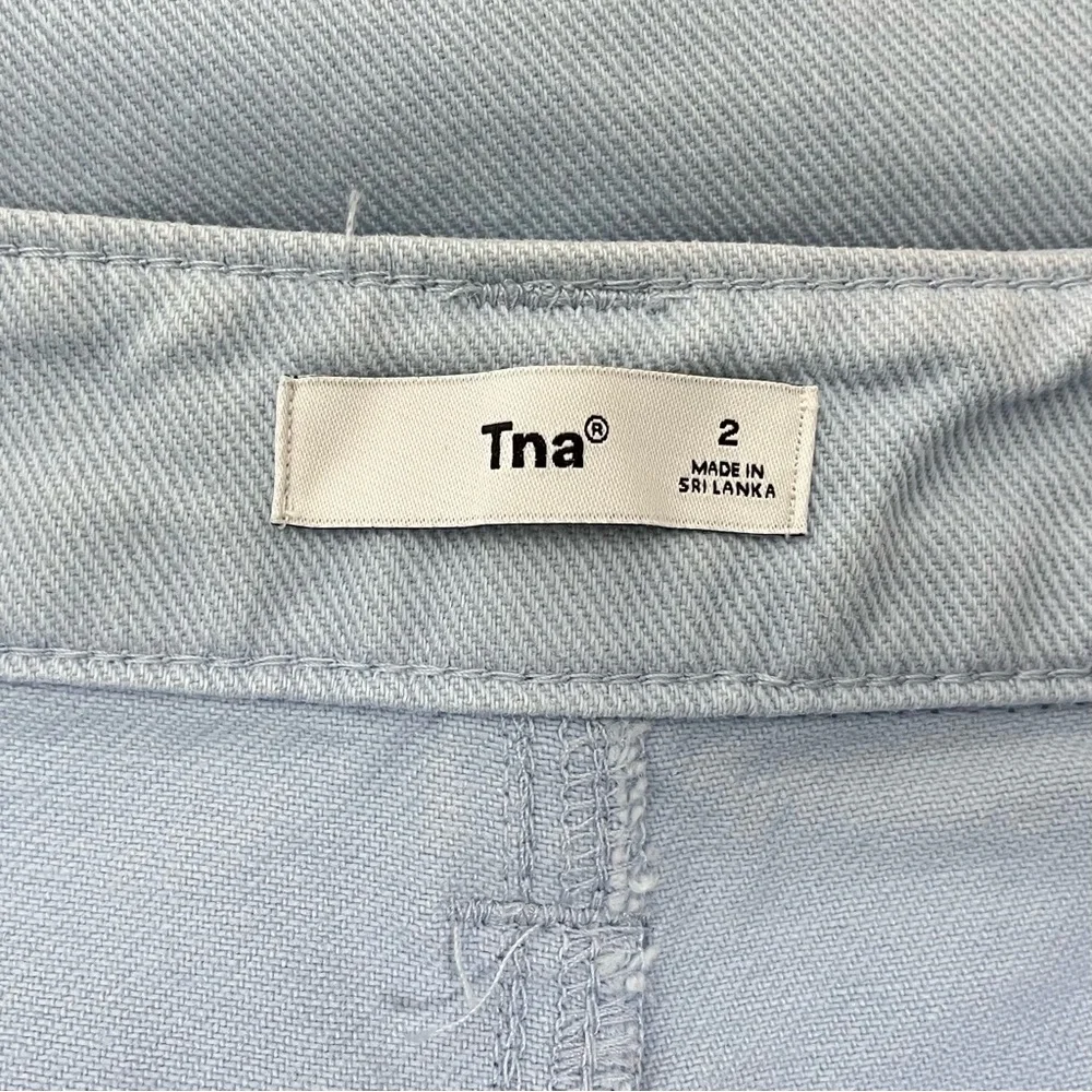 Aritzia TNA Light Blue Straight Leg 100% Cotton Cargo Pants Size 2 - Picture 3 of 15